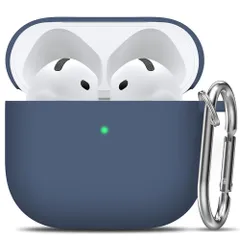 【2024強化版】ILYAML for AirPods 4 ケース ソニー ワイヤレス イヤーホン AirPods 4用シリコン保護ケース キズ防止 耐衝撃 防水 防塵 紛失防止 装着充電可能 AirPods 4 用保護ケース ブルー
