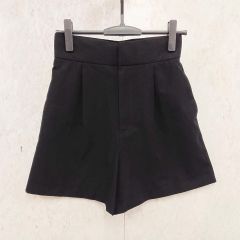 ZARA ザラ ショートパンツ バミューダショーツ フェイクポケット ハイウエスト 脚長 美脚効果 ブラック XSサイズ ◎_〇□☆