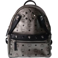 MCM (エム シー エム) デュアルスターク ヴィセトス バックパック リュックサック シルバー レザー シルバー金具