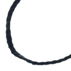 CHROME HEARTS (クロムハーツ) LEATHER BRAID SCROLL ネックレス レザーブレイドネックレス ブラック/シルバー BCA377