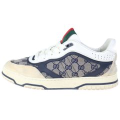 GUCCI (グッチ) GG総柄 レザー ローカットスニーカー シューズ ブラウン 787476