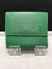 LOUIS VUITTON　ルイヴィトン　三つ折り財布　Wホック　エピ　グリーン系　3591
