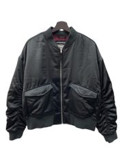リーバイス Levi's MA-1 フライトジャケット ANDY テックジャケット サテン ボンバージャケット ブルゾン ギャザー ジップアップ CAVIAR BLACK 黒 ブラック Lサイズ 104LT-727