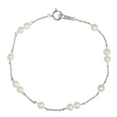 タサキ TASAKI ベビーパール 4.2-4.0mm ブレスレット 17.5cm K18 WG ホワイトゴールド 750 田崎真珠 Pearl Bracelet 90339299