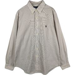 古着 ラルフローレン Ralph Lauren CLASSIC FIT マルチストライプ 長袖 ボタンダウンストライプシャツ メンズL相当/eaa678035