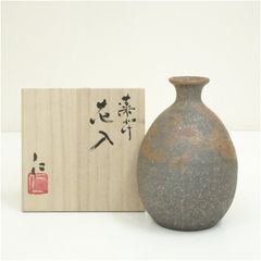 常滑焼　谷川仁造　藻かけ花入（共箱）  花入れ 茶道 茶道具 花瓶 花器 おしゃれ フラワーベース 道具 茶室 華道 華道具 インテリア hnir