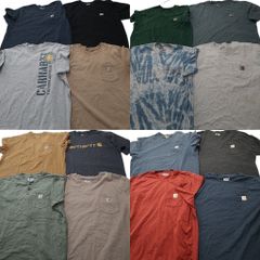 古着卸 まとめ売り カーハート Tシャツ 16枚セット ( メンズ XL/2XL ) ブラック ネイビー レッド ヘンリーネック NF3226