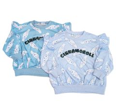 サンリオ　シナモロール　総柄　裏毛　スパンコール　スエット　トレーナー　チュール　長袖　キッズ　ジュニア　子供　女の子　キャラクター　シナモン　ブルー　サックス　１１０cm　１２０cm　１３０cm　春　夏　秋　冬　服
