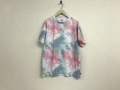 美品本物ビラボンBILLABONG後染め柄ラッシュガードプリント半袖TシャツメンズサーフアメカジミリタリーストリートスケーターワークビジネススーツモードスポーツバイカーパンクロックバンTゴルフグリーンピンクM