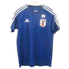 アディダス adidas スポーツウェア サッカー プラクティスシャツ M 青 ブルー 日本代表 JFA ラウンドネック 半袖 /YS9 ■ECB009