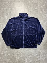 SLADE 90s ベロア トラックジャケット ダークネイビー 実寸L ヴィンテージ US古着