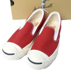 CONVERSE x BEAMS コンバース ビームス 別注 JACK PURCELL SLIP-ON ジャックパーセル スリッポン 1CJ278 US5(24cm) RED キャンバス スニーカー シューズ g28131