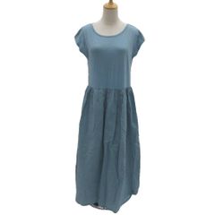 アーバンリサーチ サニーレーベル URBAN RESEARCH Sonny Label ワンピース Free ブルーグリーン 無地 ラウンドネック フレンチスリーブ ノースリーブ マキシ丈 ロング丈 /YS33 ■ECB009