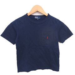 ポロ バイ ラルフローレン Polo by Ralph Lauren 子供服 Tシャツ カットソー クルーネック ロゴ刺繍 半袖 120 ネイビー 紺 /TT ■ECD009