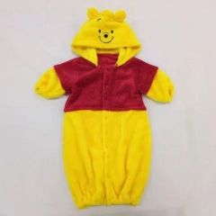 プーさん Disney baby ディズニー 50-70cm ベビー フード付き ロンパース きぐるみ フリース カバーオール
