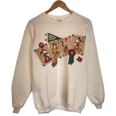 【中古】　THE DISNEY STORE　スウェット　90s vintage　90年代　OLD　長袖　トレーナー　トップス　クルーネック　キャラクター　ミッキー　プリント　USA製　古着　/1284