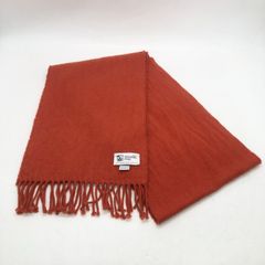 ◎S236 ジョンストンズ カシミヤ100% マフラー テラコッタ オレンジ スコットランド製(ma)