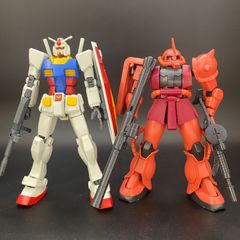 ガンプラ【未検品/ジャンク、キズあり、欠品状態不明】 HGUC RX-78-2 ガンダム （REVIVE）+HGUC シャア専用ザクII （REVIVE）組立済みMG HG ガンダム 3358