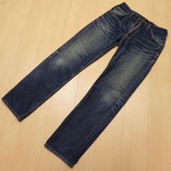 ii403★ 色落ち抜群 90s 日本製 Lee RIDERS 1201 ストレート インディゴ デニムパンツ ジーンズ 34×34 ヒゲ 縦落ち 古着 ★