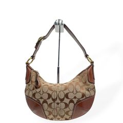 美品　COACH コーチ　ショルダーバッグ　肩掛け　キャンバス　レザー