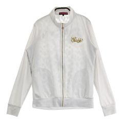 サイズ：2 DANCE WITH DRAGON ダンスウィズドラゴン  シースルー切替 メッシュ ジップジャケット レオパード柄 ホワイト系 [240101787287] ゴルフウェア レディース ストスト