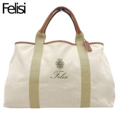 美品 フェリージ Felisi ビームス別注 16-45 DW＋A ホワイトデニム トート バッグ パイピング ハンドル レザー 大容量 定価50600円