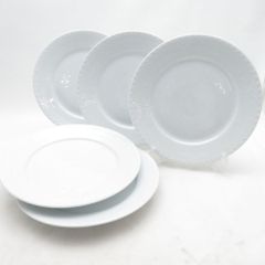 美品 ROYAL COPENHAGEN ロイヤルコペンハーゲン ホワイトフルーテッド ハーフレース 中皿 5枚 セット 22cmプレート パン ケーキ SM6288S2 