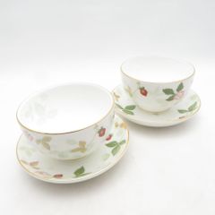WEDGWOOD ウェッジウッド ワイルドストロベリー パステル ジャパニーズカップ＆ソーサー 2客 ペア ゆのみ 湯呑 SM6225K2 