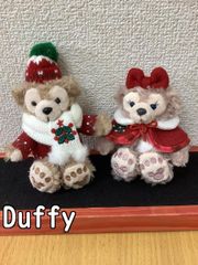 Disney タグ付き未使用 クリスマス衣装 ダッフィー＆シェリーメイぬいぐるみキーホルダー