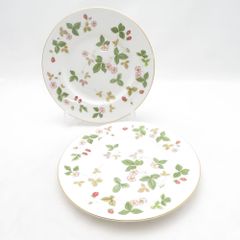 美品 WEDGWOOD ウェッジウッド ワイルドストロベリー 中皿 2枚 ペア 18cmプレート ケーキ SO4903H1 