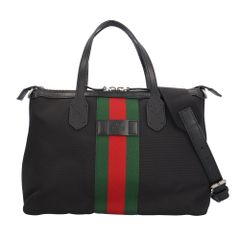 グッチ シェリーライン ショルダーバッグ キャンバス 630923 ブラック ユニセックス  GUCCI  中古 グッチ