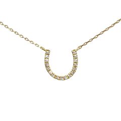 スタージュエリー STAR JEWELRY ホースシュー 馬蹄 ネックレス ダイヤモンド 0.05ct 41cm K18YG 1.0g イエローゴールド レディース【中古】