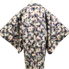 【京松】羽織 アンティーク 羽織紐付き 銘仙 着物 正絹 身丈約90cm 裄丈約64.5cm kyo8z10-1788
