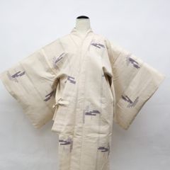 【京松】道中着 紬地 着物 正絹 美品 身丈約104.5cm 裄丈約66cm kyo8z10-1797