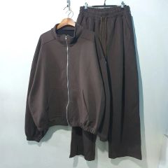 FW新作) ステルディ ハイネック ジップアップ ピンタック ワイド パンツ セット 3color M L