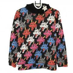 ダンスウィズドラゴン フード付長袖シャツ 黒×マルチカラー ドラゴン総柄 フードボア  レディース 2(M) ゴルフウェア Dance With Dragon