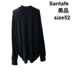 ◆ 美品 サンタフェ Santafe ハイネックセーター 長袖 ボトルネック ニット プルオーバー トップス 黒 ウール 52 XL メンズ Z6D814