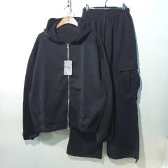 FW新作) スタルディ クロップド フードジップアップ カーゴ シャーリング パンツ セット 3color M L