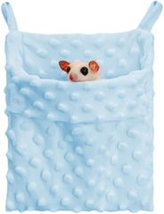 YourKit 寝袋 夏用 小動物用 吊り下げ ベッド ハムスター デグー フクロモモンガ ハンモック (ブルー,  18x20cm)