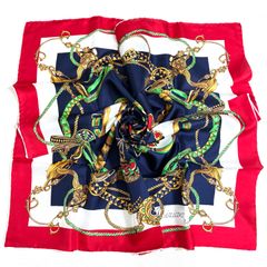 ☆美品 Tiziano Roma 馬具 タッセル ジュエリー ヴィンテージ シルクスカーフ