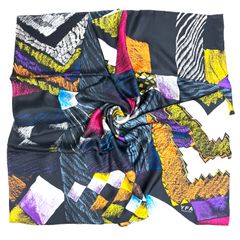 ☆美品 YFA yokohama アートグラフィック ヴィンテージ シルクスカーフ