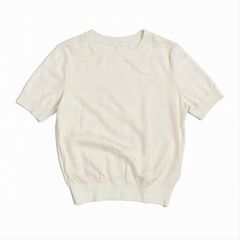 Theory セオリー シルクコンボ 半袖ニット オフホワイト