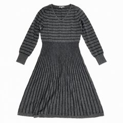 LAURA ASHLEY ローラアシュレイ グレー ボーダー ニットワンピ 13