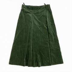 Leilian レリアン コーデュロイ ロングスカート 13 緑