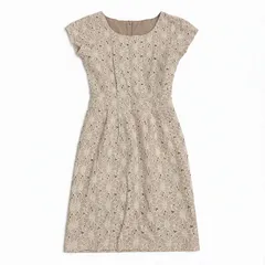 Le レース 花柄 ひざ丈ワンピース M ベージュ