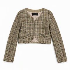 TO BE CHIC トゥービーシック ツイード ノーカラージャケット 40