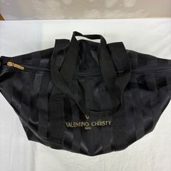 ke1009-17 G VALENTINO CHRISTY ボストンバッグ ストライプ ブラック