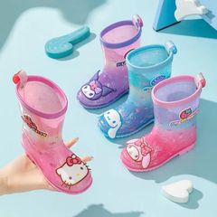 クロミ サンリオ キティ シナモン メロディ キャラクターデザイン レインブーツ レインシューズ 子供用 キッズ 長靴 雨靴 女の子 可愛い おしゃれ 軽い 防水 保育園 幼稚園 雨具プレゼント