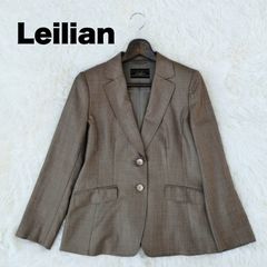 Leilian テーラードジャケット 11号 シルク ウール ロロピアーナ レリアン ゴールドブラウン
