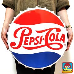 ブリキ看板 PEPSI ボトルキャップメタルサイン ペプシ おしゃれ ロゴ アメリカン 雑貨 アンティーク ガレージ 壁掛け ディスプレイ インテリア カフェ かわいい 店舗 レストラン バー